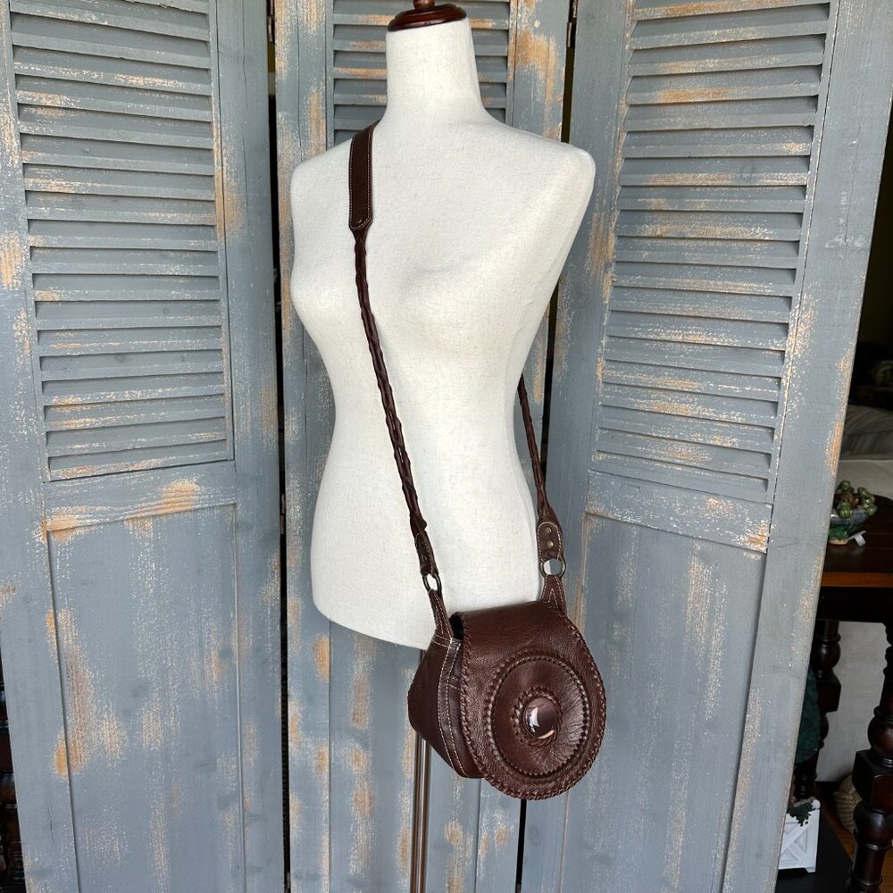 Frye Whipstitch Embellished Circular Flap Crossbody - Picture 15 of 15